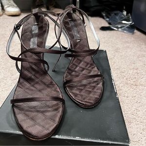 Bcbg Satin brown heels